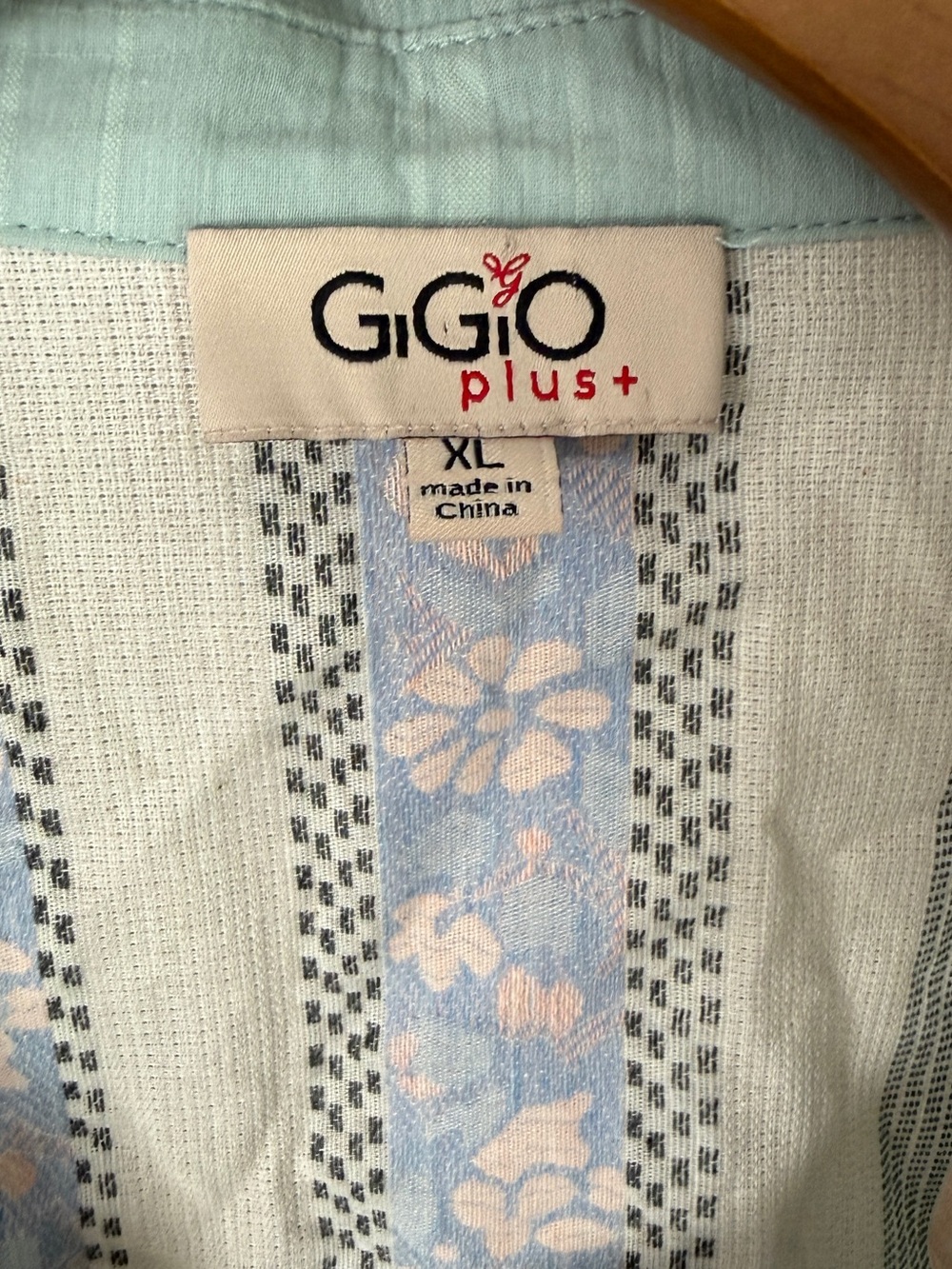 Gigio Mint Patchwork Short-Sleeve Button-Up Shirt Plaid Floral Cotton XL - Picture 3 of 5